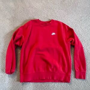 Nike Men's Red Crewneck Sweatshirt